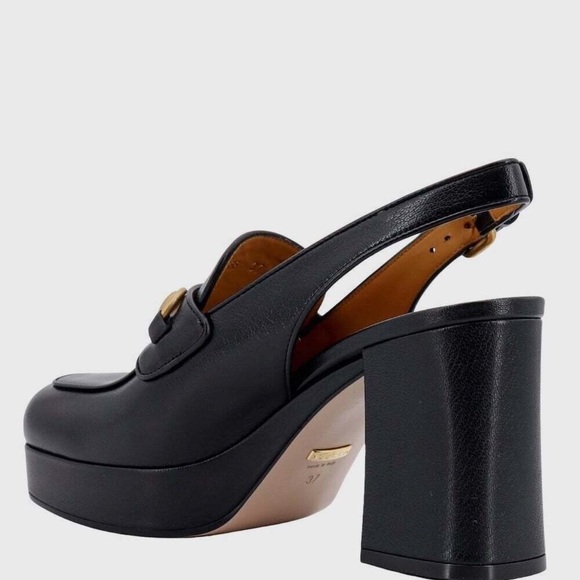 Gucci Women's Horsebit Slingback Platform Block Heel Pumps 39 - Picture 12 of 13